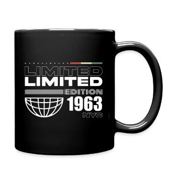 Born in 1963 Birthday 1963 - 62 years Retro - Full Colour Mug - black - Right