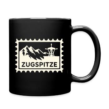 Mountain peak with cable car design - Full Colour Mug - black - Right
