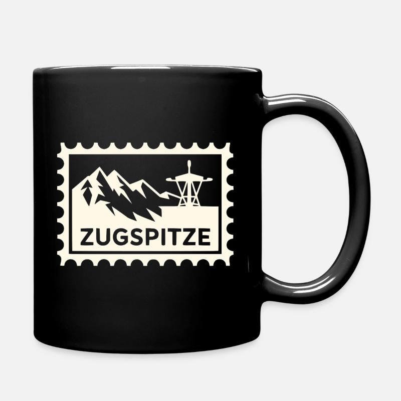 Mountain peak with cable car design - Full Colour Mug - black