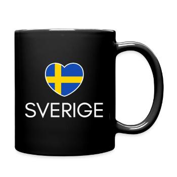 Ich liebe Schweden, Herz Schweden - Tasse einfarbig - Schwarz - Rechts