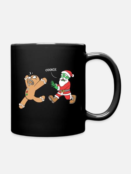 Lebkuchen Weihnachten Lebkuchenmann Gingerbread - Tasse einfarbig - Schwarz