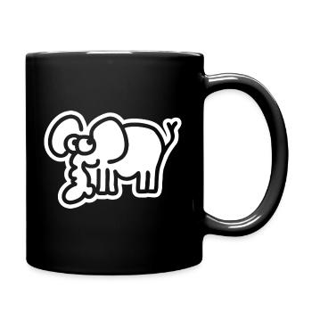 Petit éléphant - Motif d’animal de bande dessinée safari mignon - Mug uni - noir - Droite