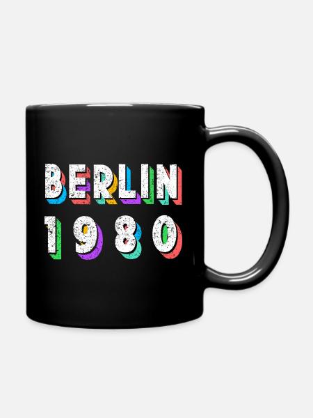 Berlin 1980 Retro Neon - Tasse einfarbig - Schwarz
