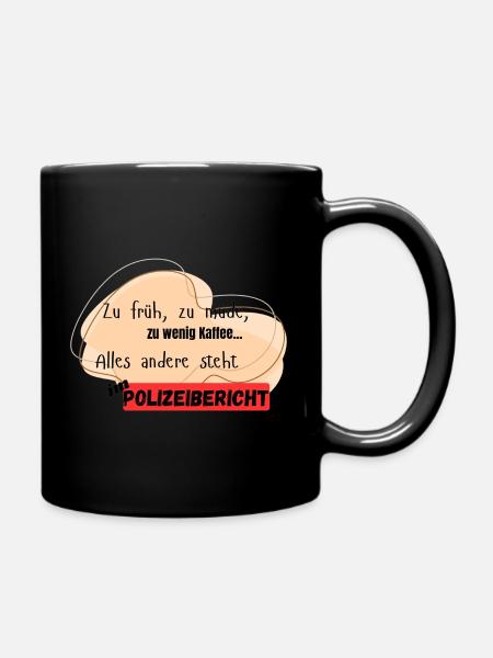 Police report funny - Full Colour Mug - black