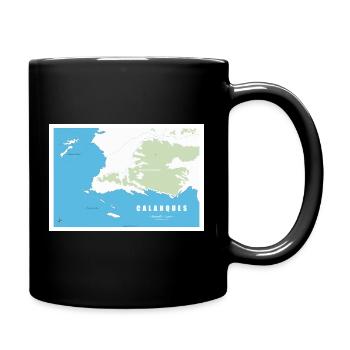 Carte_calanques_design_Marseille_Cassis - Tasse einfarbig - Schwarz - Rechts