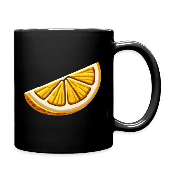Tranche d'orange cartoon lumineuse - Mug uni - noir - Droite