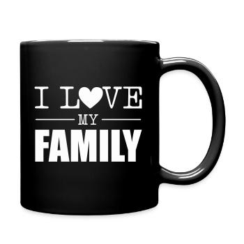 I Love My Family Heart Typo Design - Full Colour Mug - black - Right