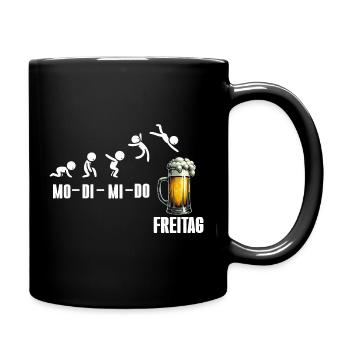 Freitag Wochenende Bierliebhaber Biertrinker - Tasse einfarbig - Schwarz - Rechts
