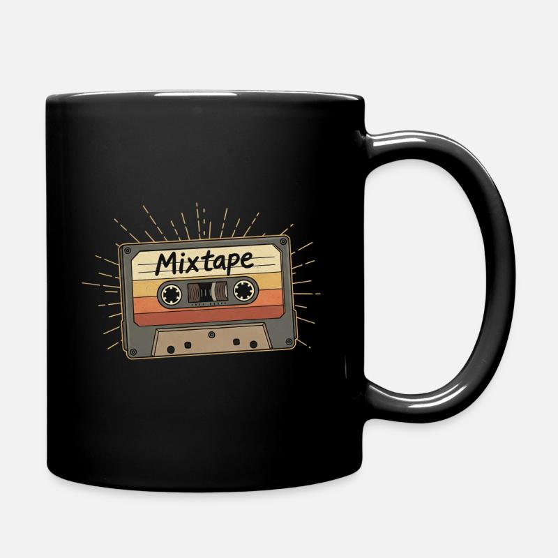 Retro Mixtape Cassette - Full Colour Mug - black