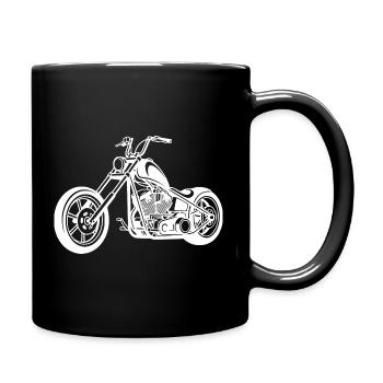 Chopper Motorrad Design in weiss - Tasse einfarbig - Schwarz - Rechts