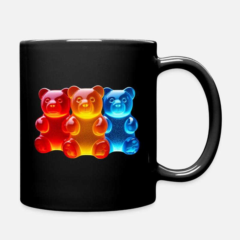 Glowing Tricolor Bears - Full Colour Mug - black
