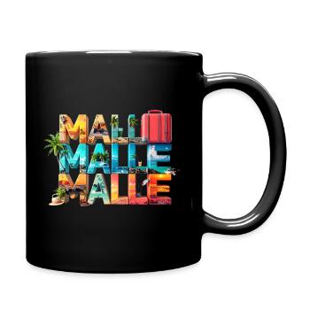 MALLE – Summer, sun, pure holiday feeling - Full Colour Mug - black - Right