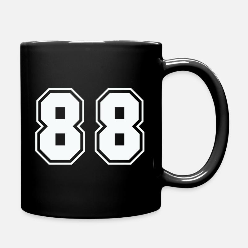 Double Eight Outline Retro - Full Colour Mug - black