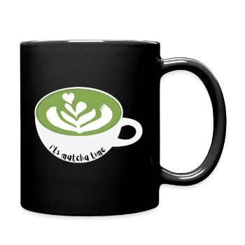 Matcha Time Latte Art Mug - Full Colour Mug - black - Right