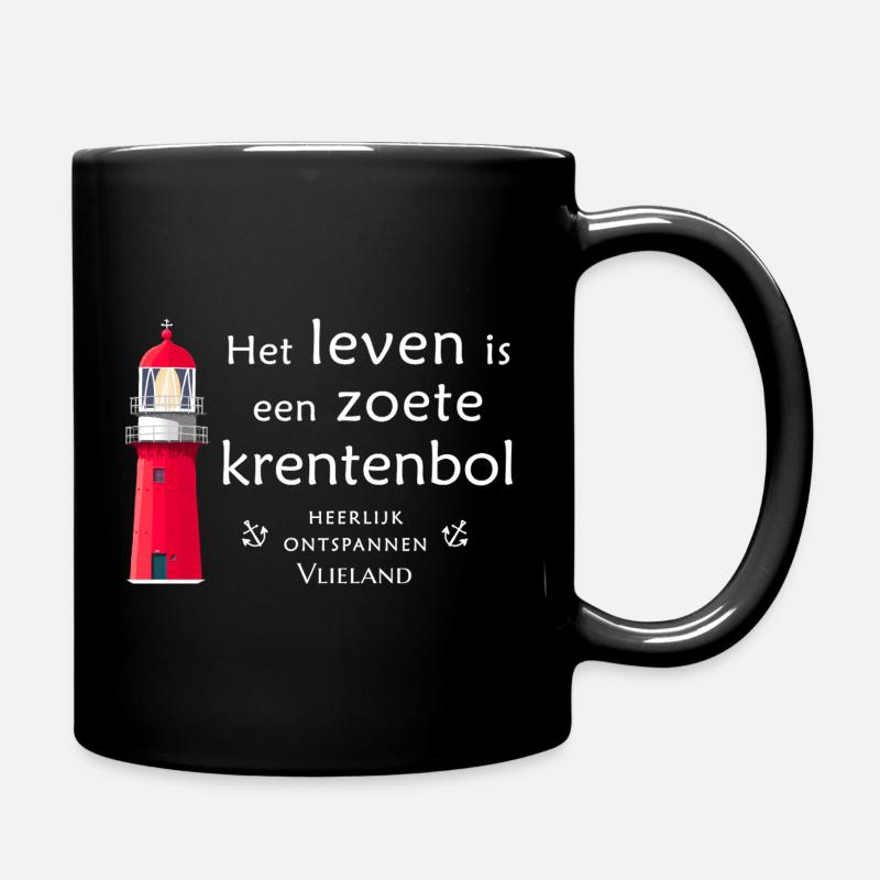 Leuchtturm Vlieland Krentenbol Spruch - Tasse einfarbig - Schwarz