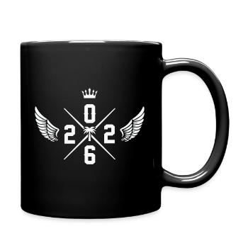 Kronenflügel Palmemblem - Tasse einfarbig - Schwarz - Rechts