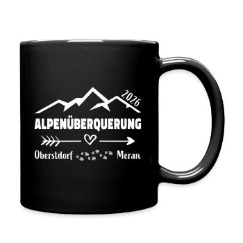 Alpenüberquerung 2026 E5 Oberstdorf Meran - Tasse einfarbig - Schwarz - Rechts