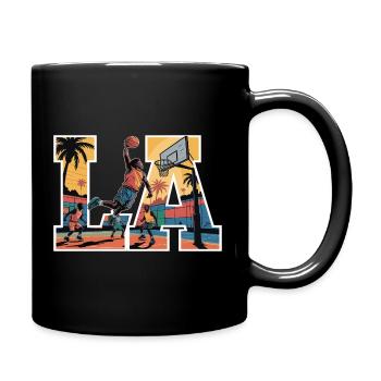 Streetball LA – Design de basket-ball urbain Sunset - Mug uni - noir - Droite