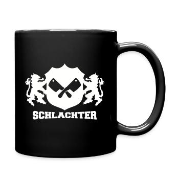 Schlachter Emblem  - Tasse einfarbig - Schwarz - Rechts