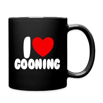 Ich liebe Gooning. Ich liebe Gooning. - Tasse einfarbig - Schwarz - Rechts