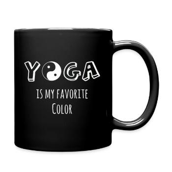 Le yoga est ma couleur préférée - Mug uni - noir - Droite