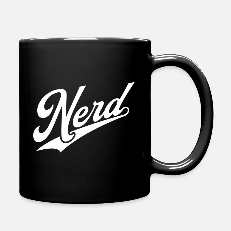 NERDY forever - NERD retro weiß - Tasse einfarbig - Schwarz