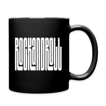 Rock'n'Roll-Logo mit fettem Logo - Tasse einfarbig - Schwarz - Rechts