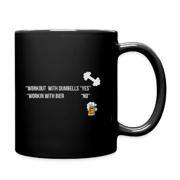 Dumbbells Yes, Beer No Fitness T-Shirt - Mug uni - noir - Droite