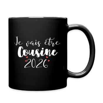 Je Vais Être Cousine 2026 Cœur Bébé Famille - Mug uni - noir - Droite