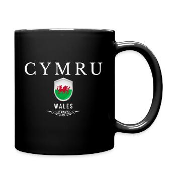 Walisischer Stolz, ich liebe Wales - Tasse einfarbig - Schwarz - Rechts