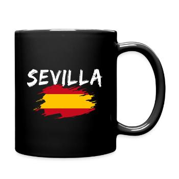 Séville Espagne Drapeau - Mug uni - noir - Droite
