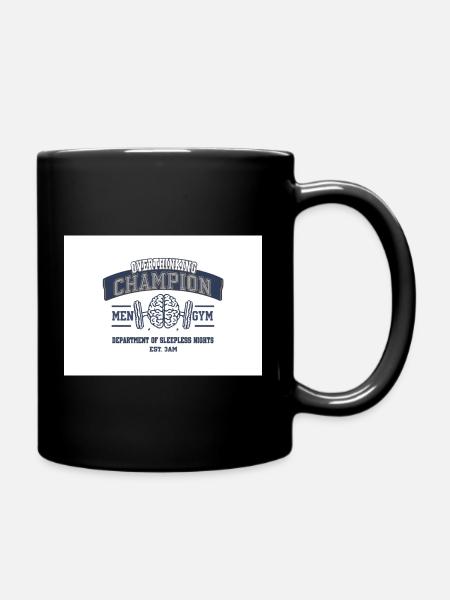 Blague de Sur-Thinking Champion Fitness - Mug uni - noir