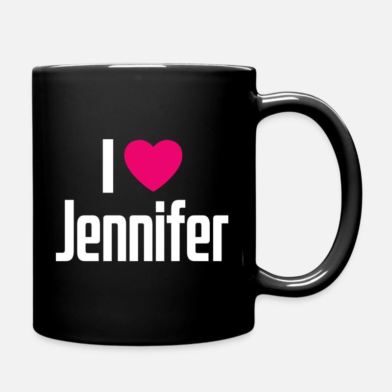 I Love Jennifer Pinkes Herz Ich liebe Jennifer - Tasse einfarbig - Schwarz