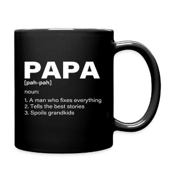 Papa Définition Drôle Grand-père Cadeau Humour Familial - Mug uni - noir - Droite
