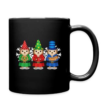 Hérisson Joyeux Noël Glacière de Noël - Mug uni - noir - Droite