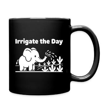 Irriguer la journée : Arrosage des éléphants - Mug uni - noir - Droite