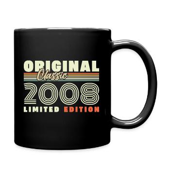 2008 Vintage Retro Birthday Gift - Full Colour Mug - black - Right