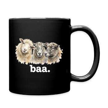 Schaf-Baa Lustiger Schafliebhaber Lustiges Baa - Tasse einfarbig - Schwarz - Rechts