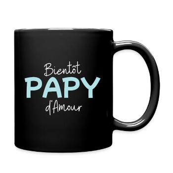 Bientôt Papy d’Amour cadeau futur grand-père - Mug uni - noir - Droite