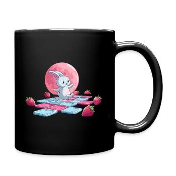 Sautant sur la lune rose - Mug uni - noir - Droite