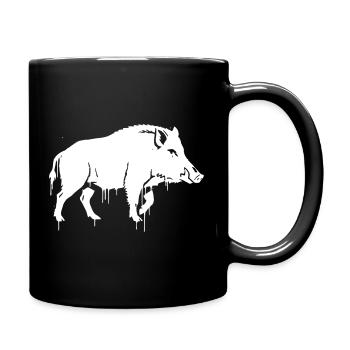 Wildschwein Graffiti Streetwear Vektor - Tasse einfarbig - Schwarz - Rechts