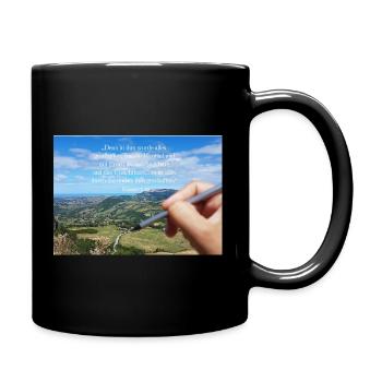 Himmlisches Schöpfungszitat Landschaft - Tasse einfarbig - Schwarz - Rechts