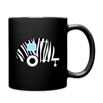 Caravan Zebra Safari Camping Zoo Wohnwagen sw - Tasse einfarbig - Schwarz - Rechts
