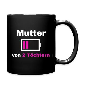 Mutter Tochter Spruch Stolz Mama 2 Kinder Geschenk - Tasse einfarbig - Schwarz - Rechts