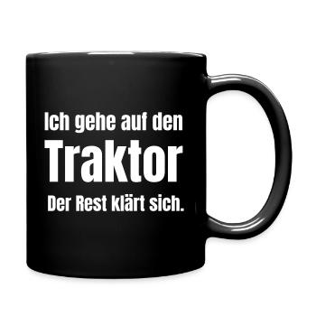 I'm going on the tractor saying - Full Colour Mug - black - Right