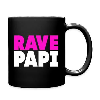 Techno House Electro Festival Hardstyle Rave Dad - Tasse einfarbig - Schwarz - Rechts