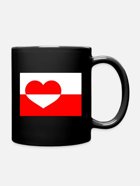 Greenland Heart Flag - Full Colour Mug - black