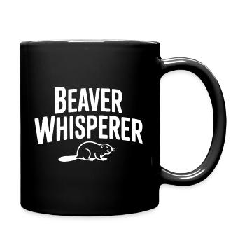 Castor qui murmure à l’oreille - Mug uni - noir - Droite