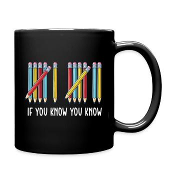 Wenn du weißt, kennst du Meme 67 Tage Schule - Tasse einfarbig - Schwarz - Rechts
