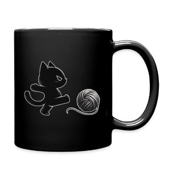 Wütende Katze tritt Wollknäuel – Lustiges Katzenmo - Mug uni - noir - Droite